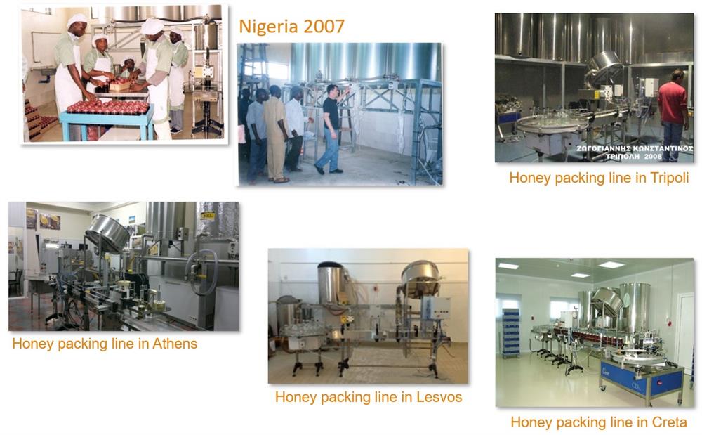 Example of honey packing line installations